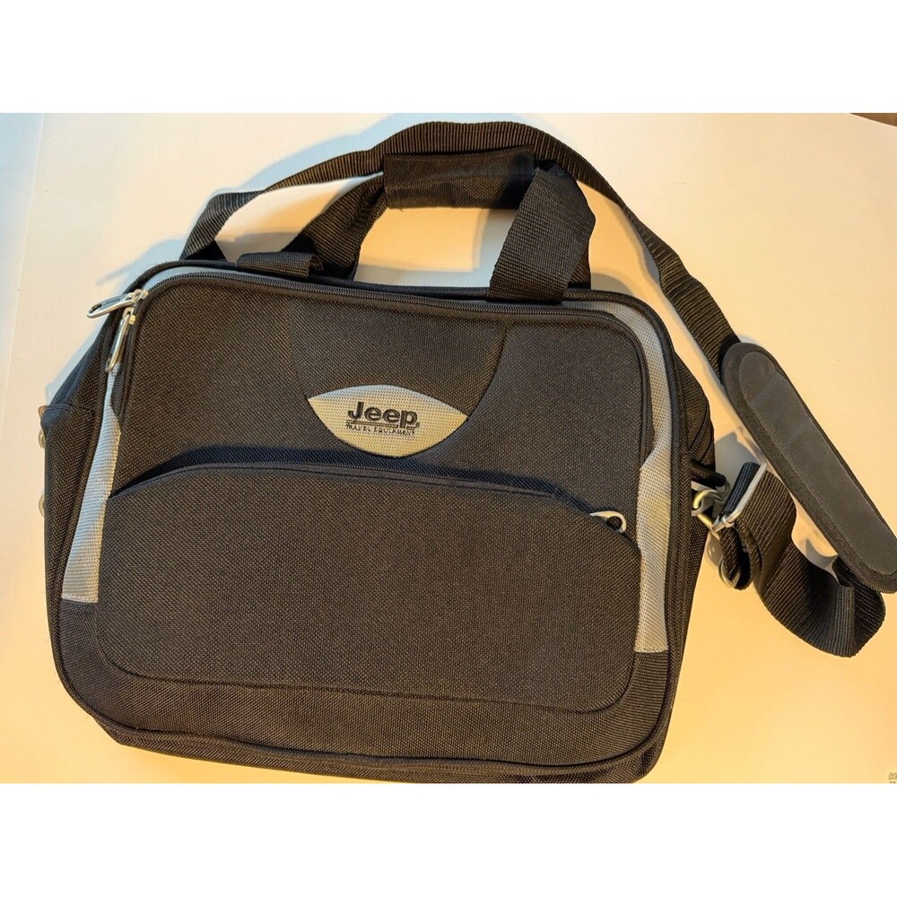JEEP Laptop Messenger Bag Black Large Crossbody Work Utility Side Satchel Travel